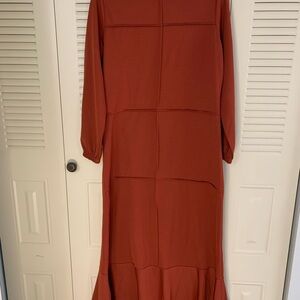 Elegant Rust Maxi Dress